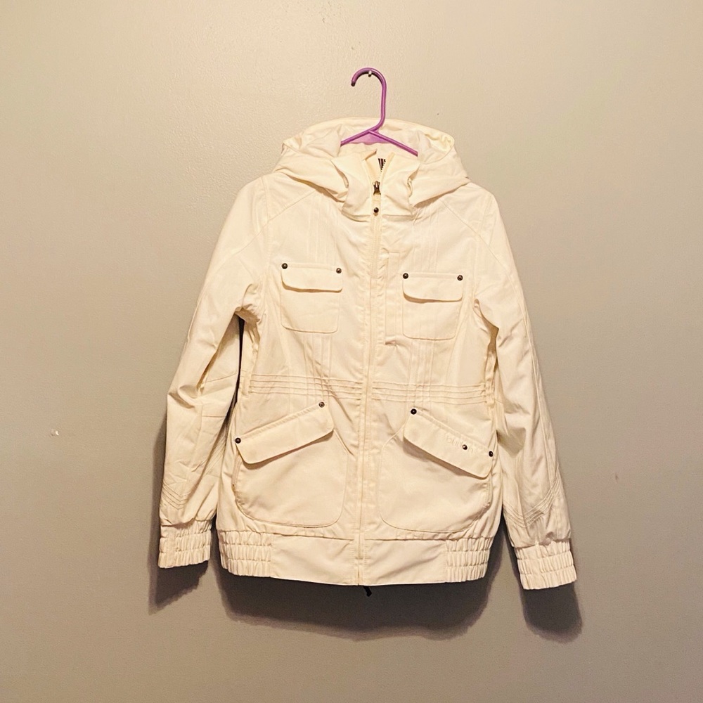 Burton White Dry Ride Ski Coat